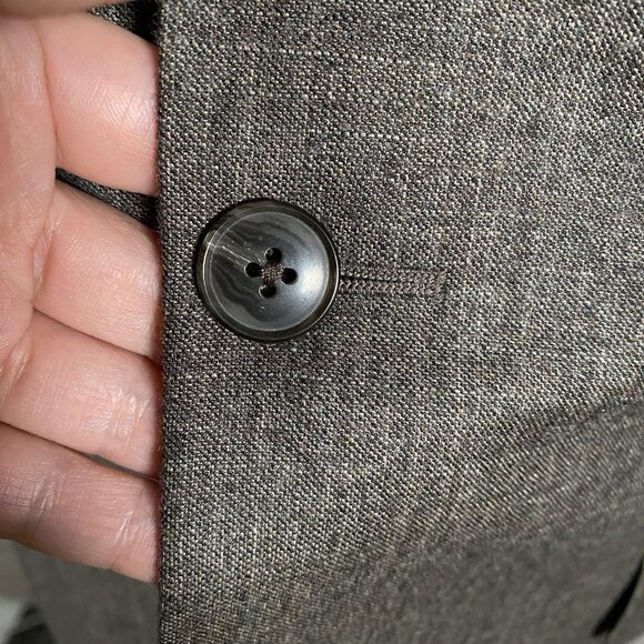 Joseph Abboud Sport Coat 41R Zignone Italy Super 100s Wool Taupe Peak Lapel Slim - Picture 4 of 16